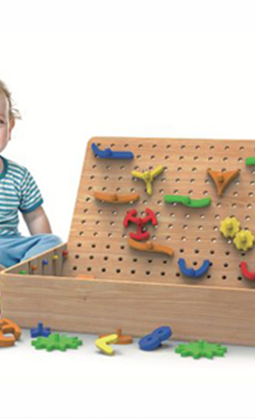 Wooden Peg Board with Pegs