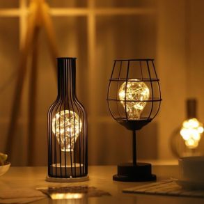 Metal wire discount table lamp