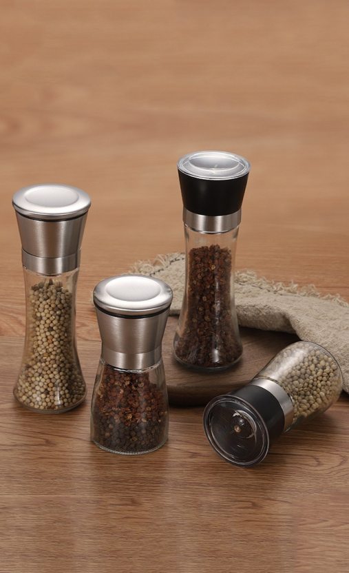 Steel and Glass Pepper Grinder