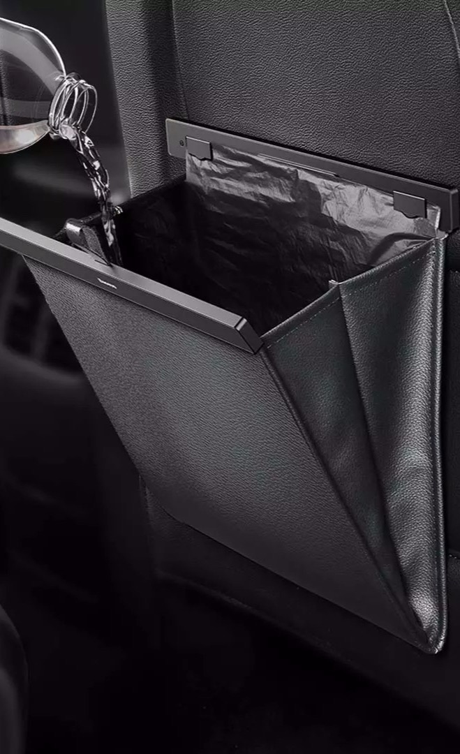 Waterproof Polyester Oxford Car Trash Can Garbage Hanging Bag Holder Container Storage Bag Organizer Bag Black 