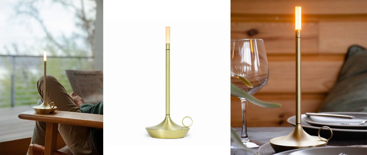 Wick Brass Portable LED Candlelight