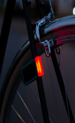 Solar powered store bike light