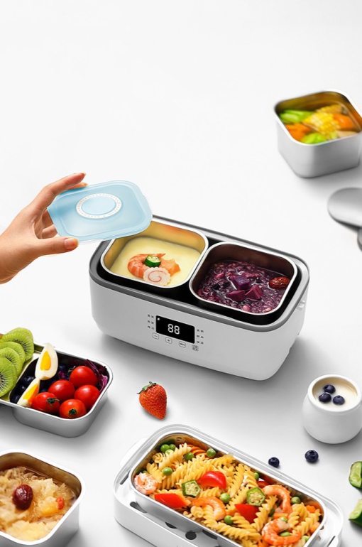 Wireless Electric Lunch Box Water-free Heating Food Container