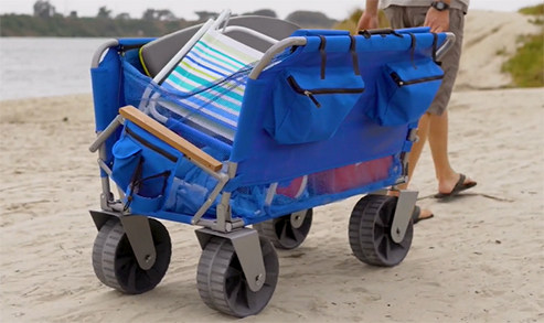 3-in-1 Utility Wagon That Doubles as an Umbrella And Triples as a Beach  Chair - TheSuperBOO!