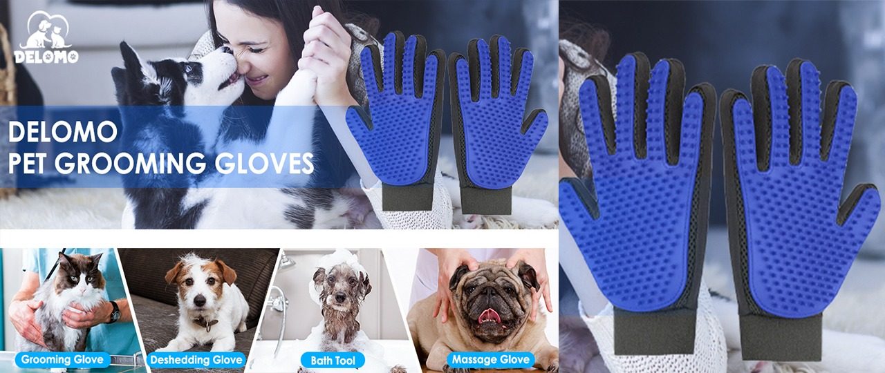 Delomo pet grooming clearance glove