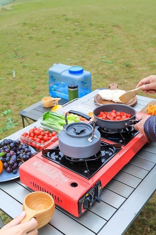 Portable Propane Gas Double Cooktop Lightweight Cooking Stove with