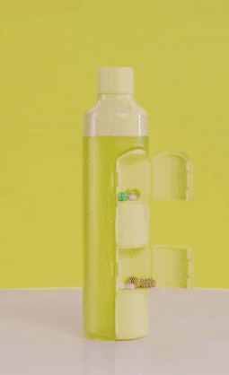 YOS Bottle - Drinking Bottle With Pill Box