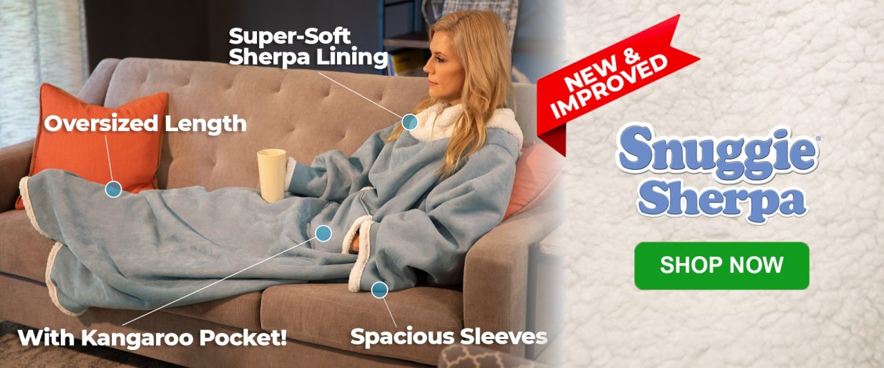 Snuggie sherpa blanket with oversized sleeves hot sale