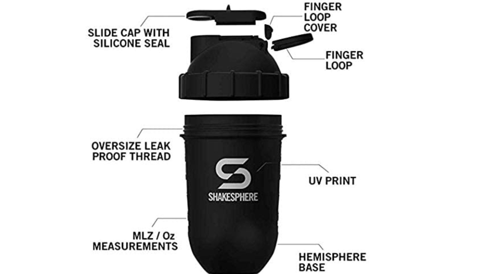 ShakeSphere Tumbler VIEW: Protein Shaker Bottle with Side Window 24oz ● Capsule Shape Mixing ● Easy Clean Up ● No Blending Ball Needed ● BPA Free ● Mix & Drink Shakes Smoothies Matte Gray More