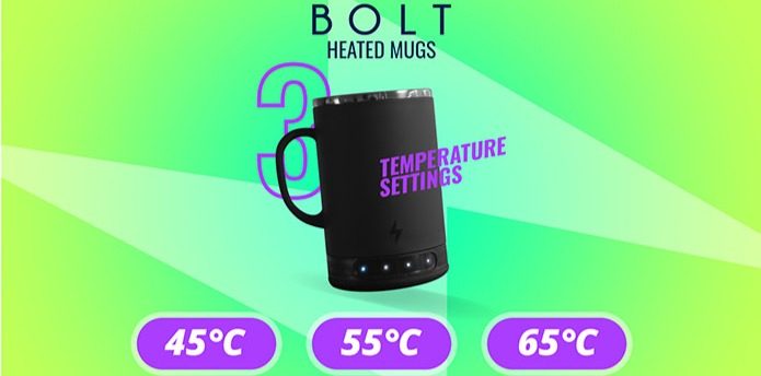 BOLT: the world's first dishwasher safe heated mug