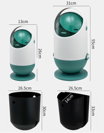 1pc Capsule Shaped Trash Can Made Of Pp Material With Random Color