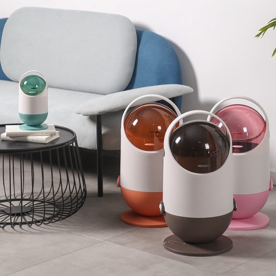 1pc Capsule Shaped Trash Can Made Of Pp Material With Random Color