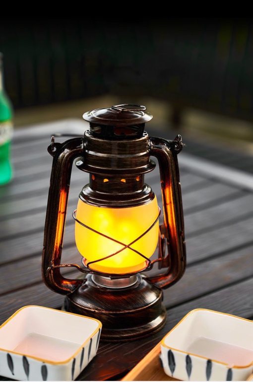 Electric Lantern/ Table Lamp / Dimmer Switch/ Handmade Rustic